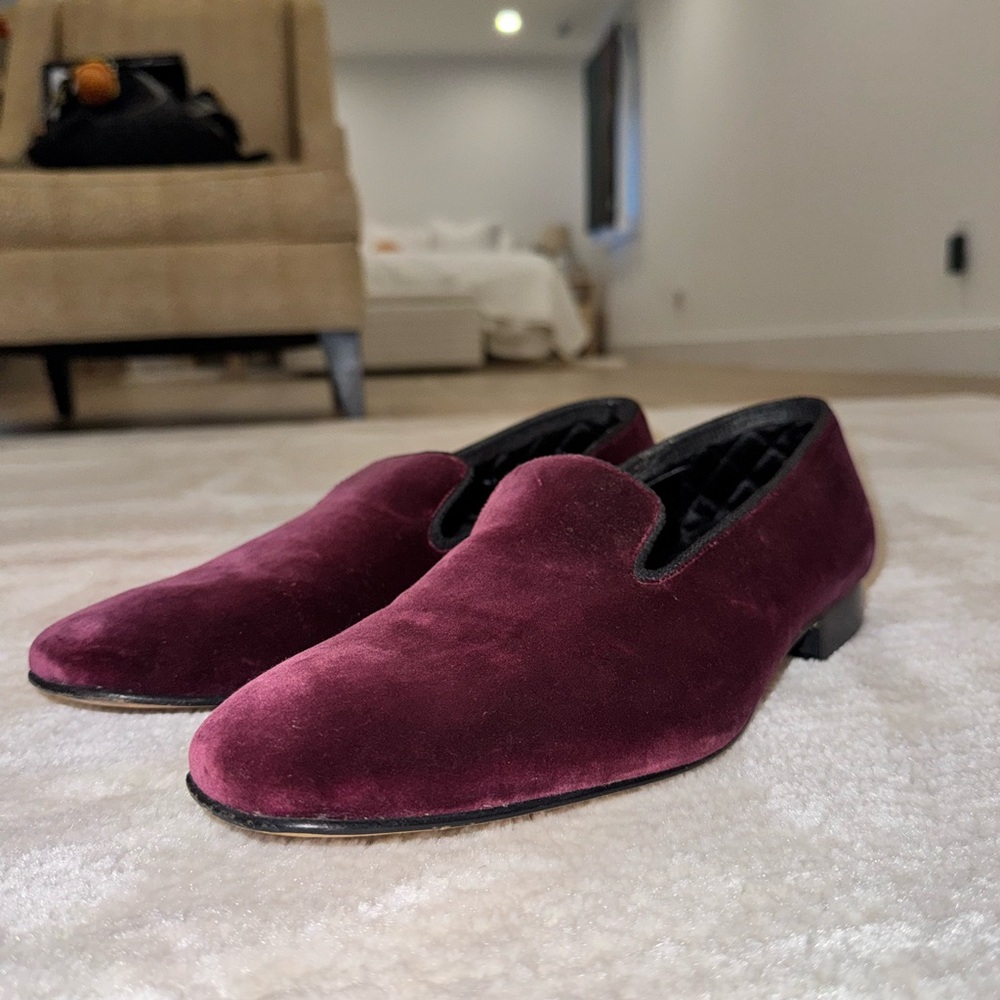 Brooks Brothers Maroon Velvet Loafers